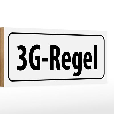 Cartello in legno avviso 27x10cm regola 3G