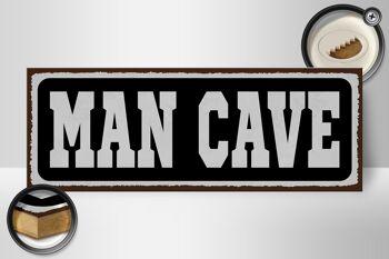 Panneau en bois disant 27x10cm Man Cave Men Cave 2