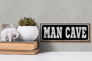 Panneau en bois disant 27x10cm Man Cave Men Cave 3