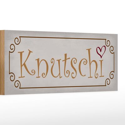 Cartello in legno con scritta "Cuore Knutschi" 27x10 cm