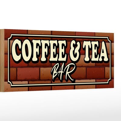 Cartello in legno con scritta 27x10 cm Coffee & Tea Bar Coffee Tea