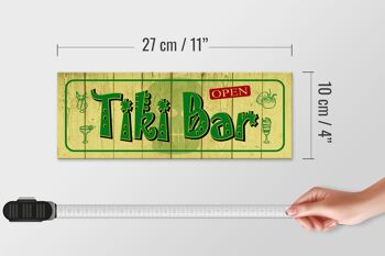 Panneau en bois indiquant 27x10cm Tiki Bar ouvert 4