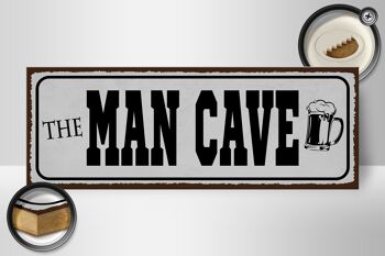 Panneau en bois disant 27x10cm The Man Cave Beer 2
