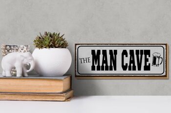 Panneau en bois disant 27x10cm The Man Cave Beer 3