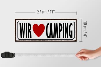 Panneau en bois disant 27x10cm "Nous aimons le camping" 4