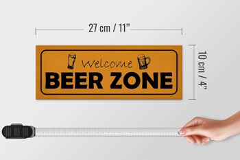 Panneau en bois indiquant 27x10cm bienvenue Beer Zone 4