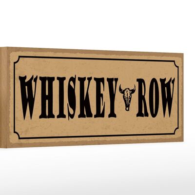 Cartel de madera que dice Whiskey Row 27x10cm