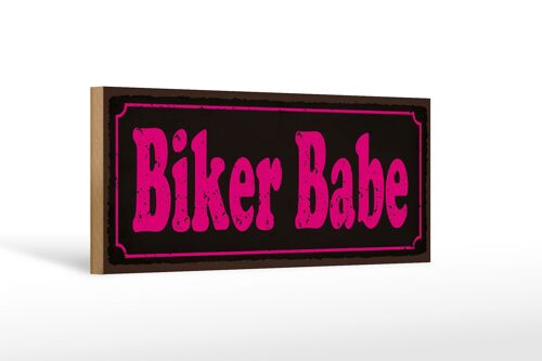 Holzschild Spruch 27x10cm Biker Babe