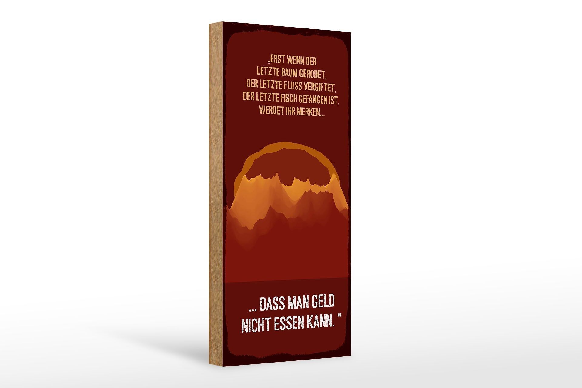 Cartello in legno con scritta 10x27 cm noterai che non puoi mangiare i soldi