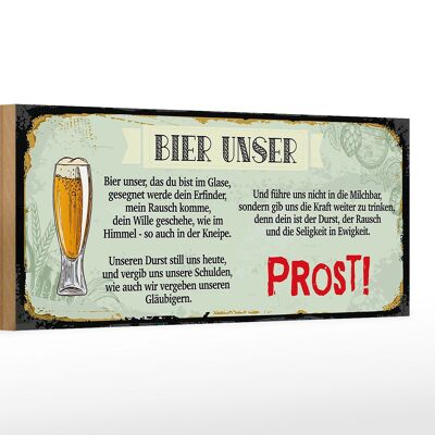 Letrero de madera que dice 27x10cm Beer Our Prost sign