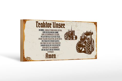 Holzschild Spruch 27x10cm Traktor unser Amen