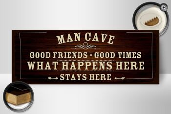 Panneau en bois disant 27x10cm Man Cave men cave good times 2
