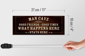 Panneau en bois disant 27x10cm Man Cave men cave good times 4