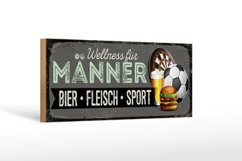 Panneau en bois disant 27x10cm bien-être pour hommes bière viande 1