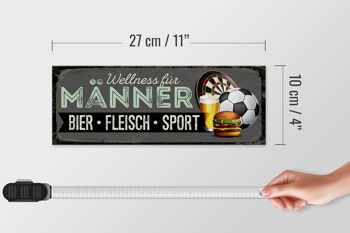 Panneau en bois disant 27x10cm bien-être pour hommes bière viande 4