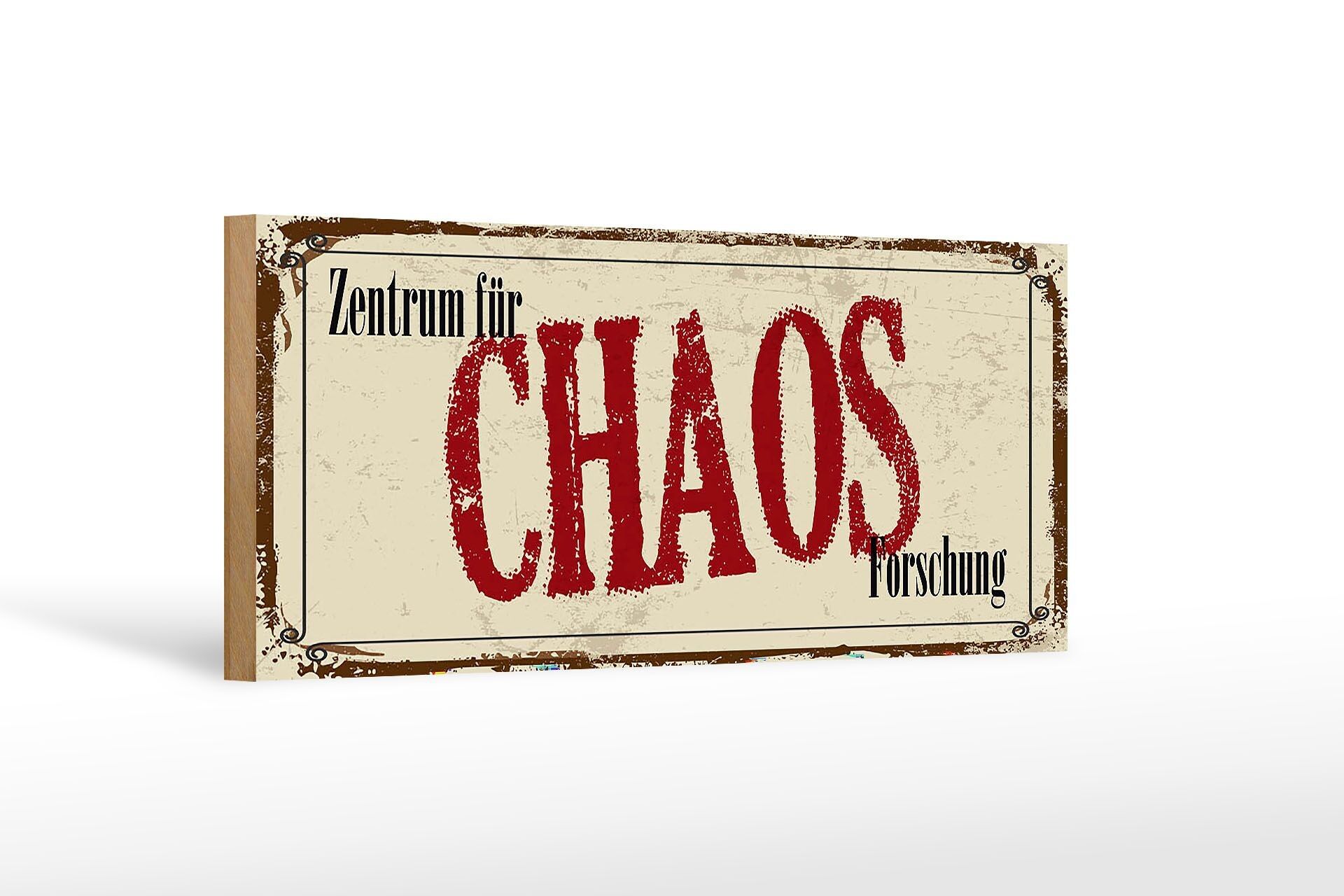 Cartello in legno con scritta 27x10 cm Centro Ricerche CHAOS