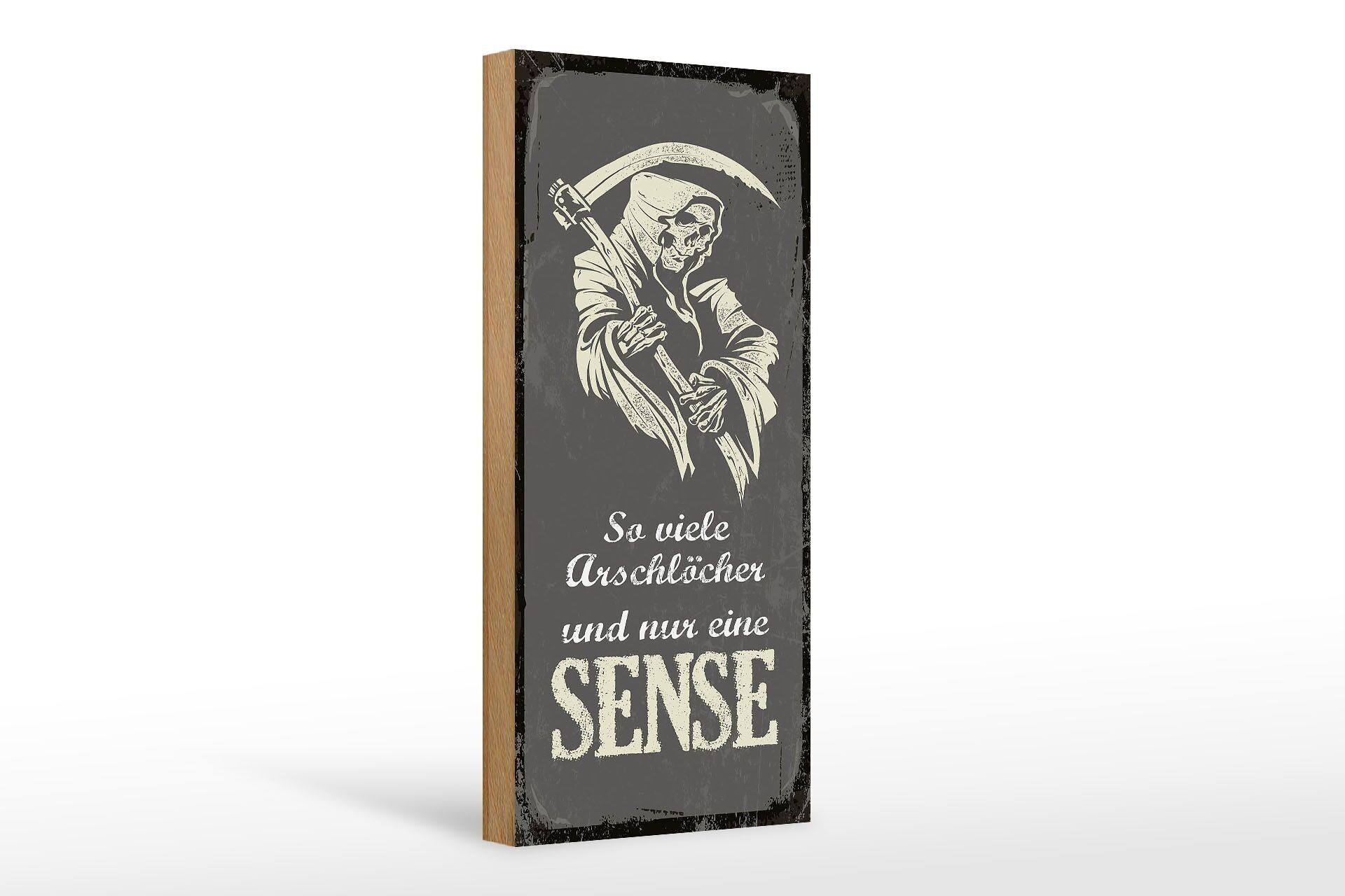 Cartello in legno con scritta Grim Reaper 10x27 cm tanti stronzi