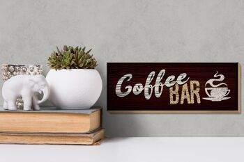 Panneau en bois indiquant 27x10cm Coffee Bar 3