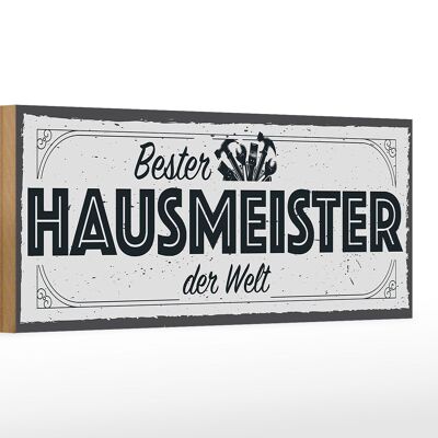 Holzschild Spruch 27x10cm Bester Hausmeister der Welt