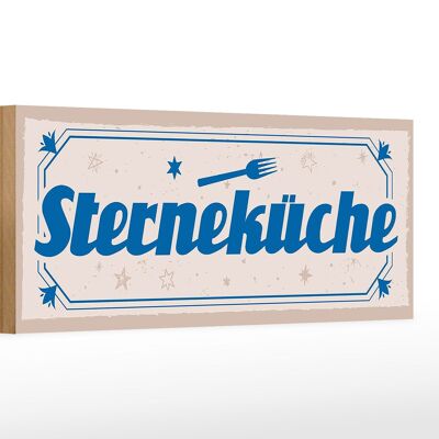 Cartello in legno con scritta "Cucina a stella" 27x10 cm