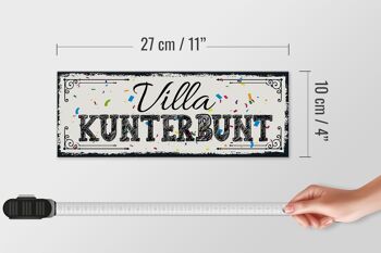 Panneau en bois indiquant 27x10cm Villa Kunterbunt 4