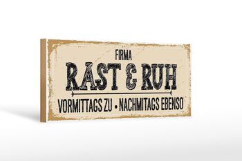 Panneau en bois indiquant 27x10cm société Rast & Ruh matins pour décoration 1
