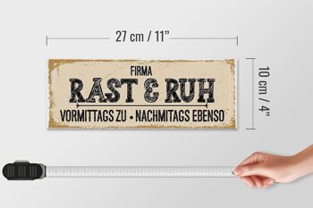 Panneau en bois indiquant 27x10cm société Rast & Ruh matins pour décoration 4
