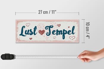 Panneau en bois disant 27x10cm Lust Temple rose heureux 4