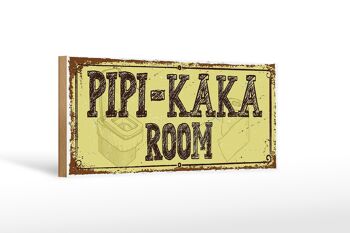 Panneau en bois indiquant Chambre Pipi-Kaka 27x10cm 1