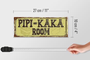 Panneau en bois indiquant Chambre Pipi-Kaka 27x10cm 4