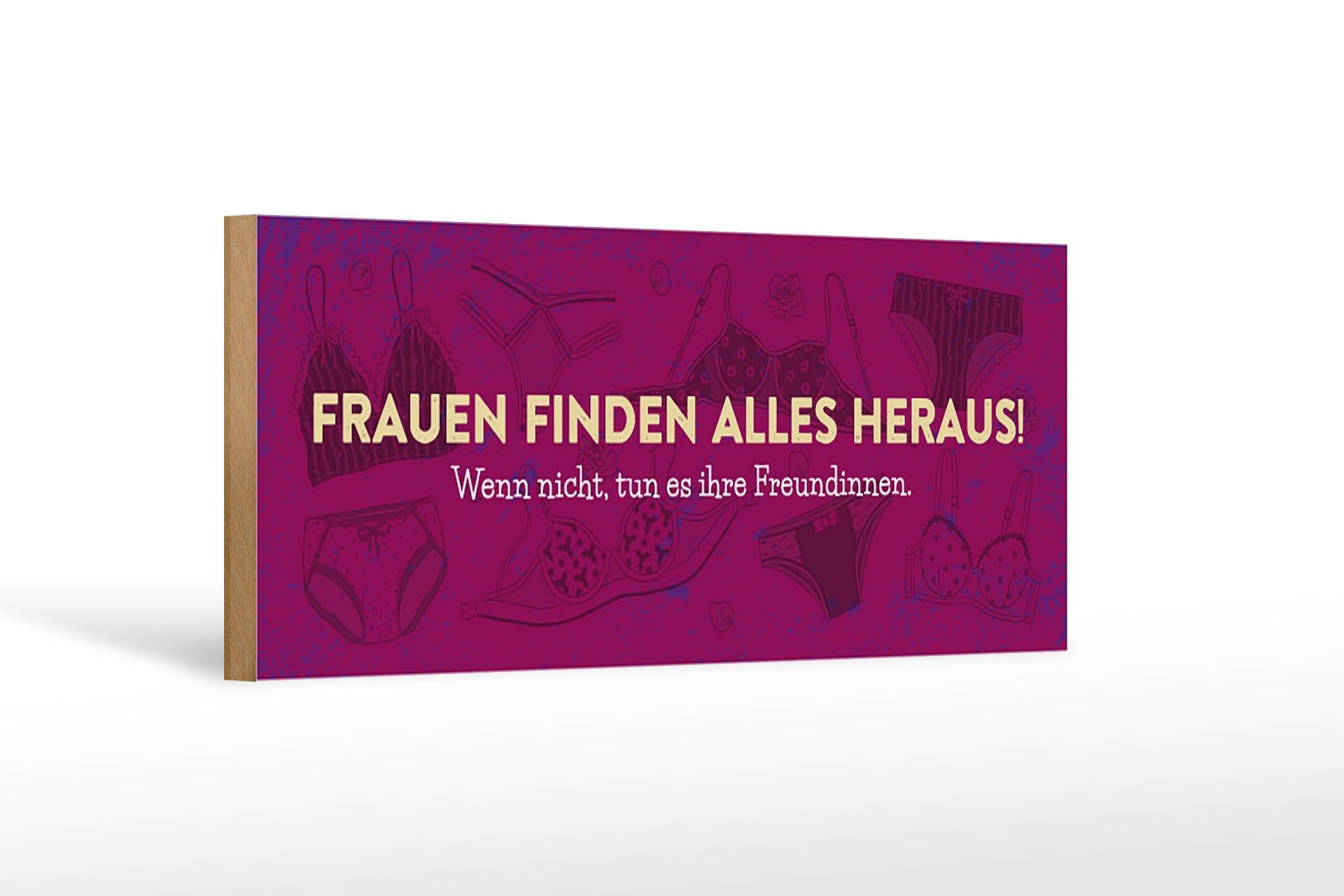 Cartello in legno con scritta 27x10 cm Le donne scoprono tutto