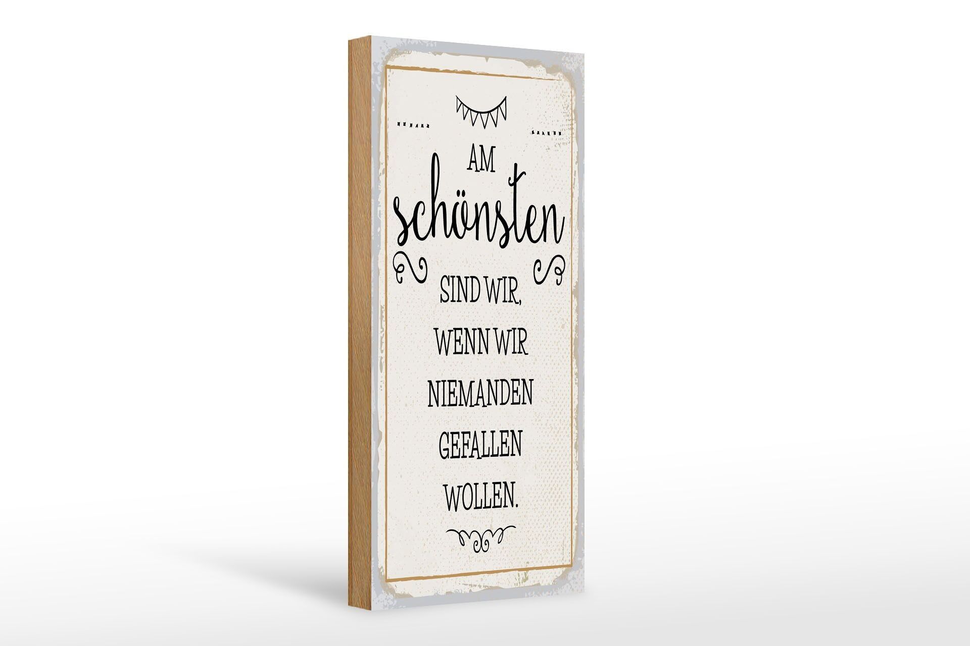 Cartello in legno con scritta 10x27cm Se non vogliamo accontentare nessuno