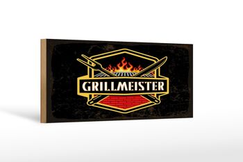 Panneau en bois indiquant 27x10cm Grillmeister 1