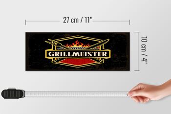 Panneau en bois indiquant 27x10cm Grillmeister 4