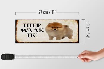 Panneau en bois disant 27x10cm Dutch Here Waak ik Pomeranian 4