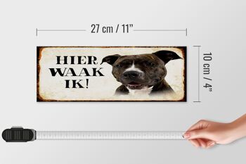 Panneau en bois disant 27x10cm Dutch Here Waak ik Pitbull Terrier 4