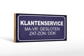 Panneau en bois note 27x10cm Dutch Klantenservice MA-VR Gesloten 1