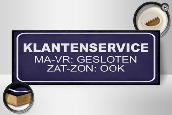 Panneau en bois note 27x10cm Dutch Klantenservice MA-VR Gesloten 2