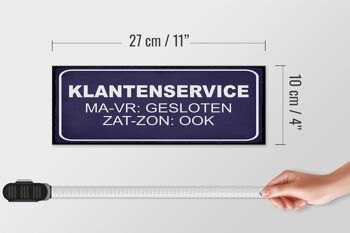 Panneau en bois note 27x10cm Dutch Klantenservice MA-VR Gesloten 4