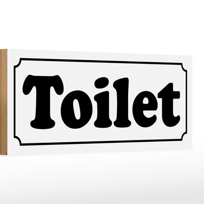 Holzschild Hinweis 27x10cm holländisch Toilet Toilette