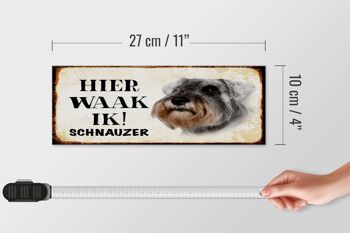 Panneau en bois disant 27x10cm Dutch Here Waak ik Schnauzer dog 4