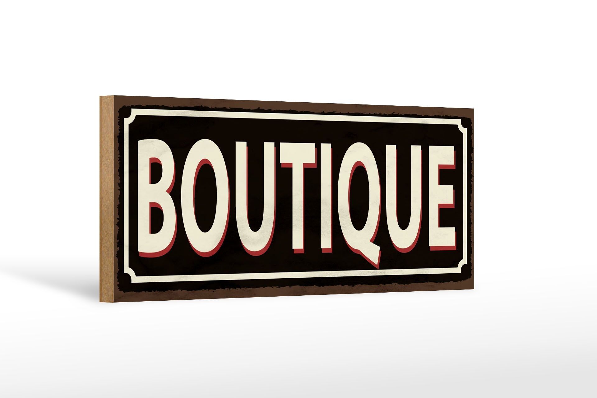 Cartello in legno avviso boutique 27x10 cm