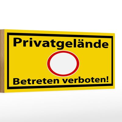 Holzschild Hinweis 27x10cm Privatgelände Betreten Verboten