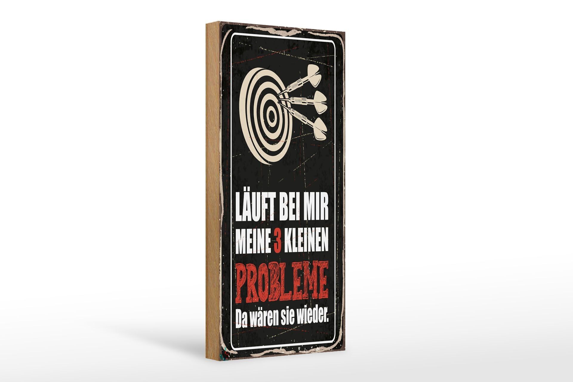 Cartello in legno con scritta 10x27 cm Dart I miei 3 piccoli problemi Eccoli