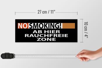 Panneau en bois 27x10cm Interdiction de fumer Zone sans fumée 4