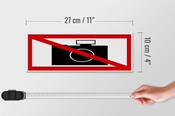 Panneau d'avertissement en bois 27x10cm Photographie interdite 4