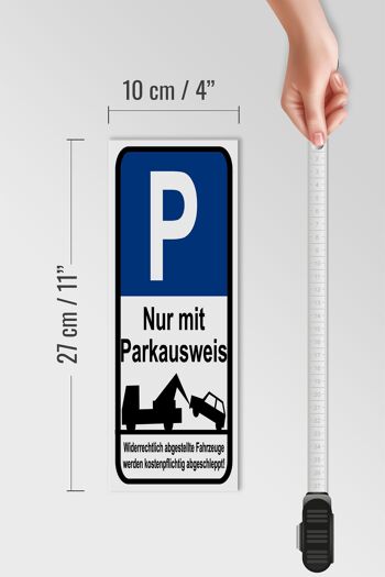Panneau de stationnement en bois 10x27cm panneau de stationnement avec permis de stationnement 4