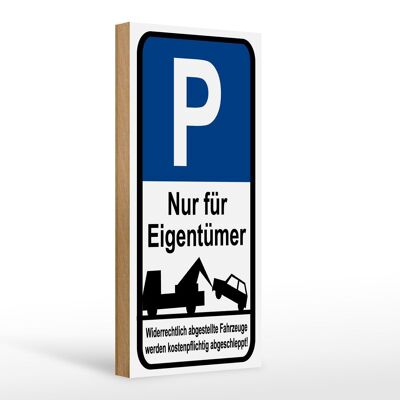 Holzschild Parken 10x27cm Parkplatzschild nur Eigentümer