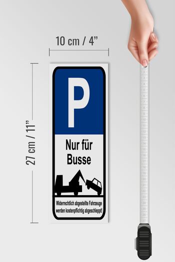 Panneau de stationnement en bois 10x27cm Panneau de stationnement P uniquement pour les bus 4