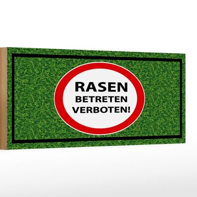 Holzschild Hinweis 27x10cm Rasen Betreten verboten